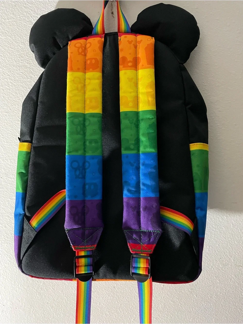 Loungefly Rainbow Mickey Mouse Ear Backpack - Black & Multicolor